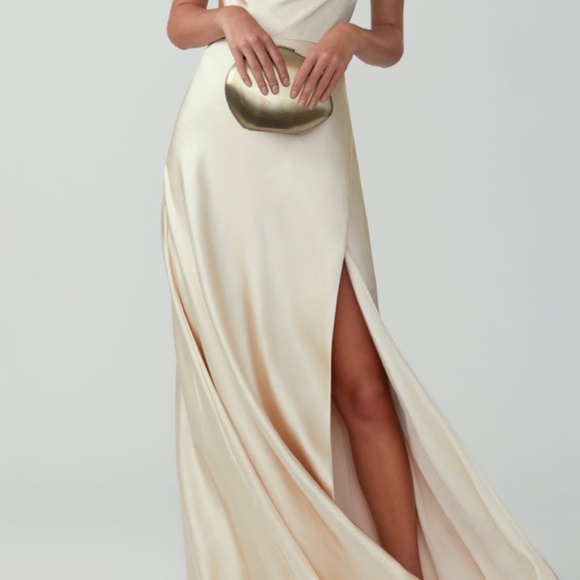 **NEW** Fame and Partner- Strappy Draped Gown (Light Grey) - Picture 4 of 7